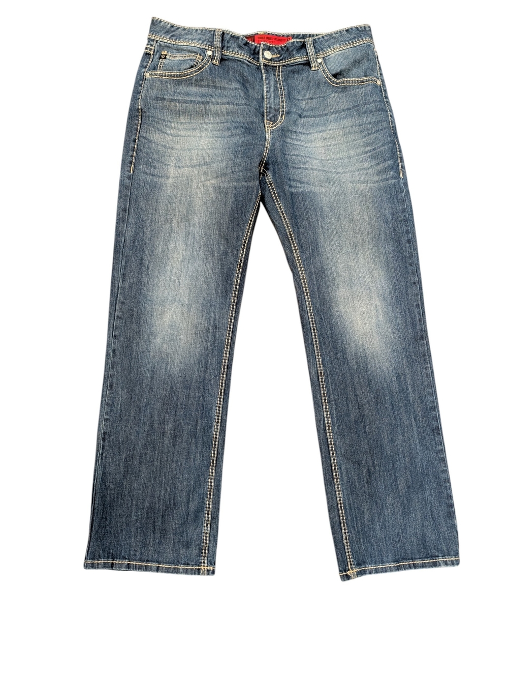 Rock & Roll Denim Double Barrel Jeans Mens 38x32 Relaxed Straight Boot Western